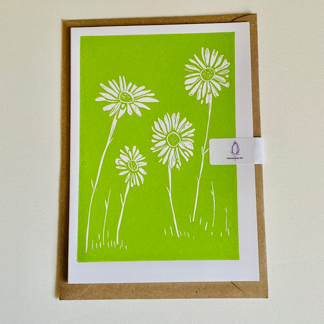 Green Flower Greeting Cards