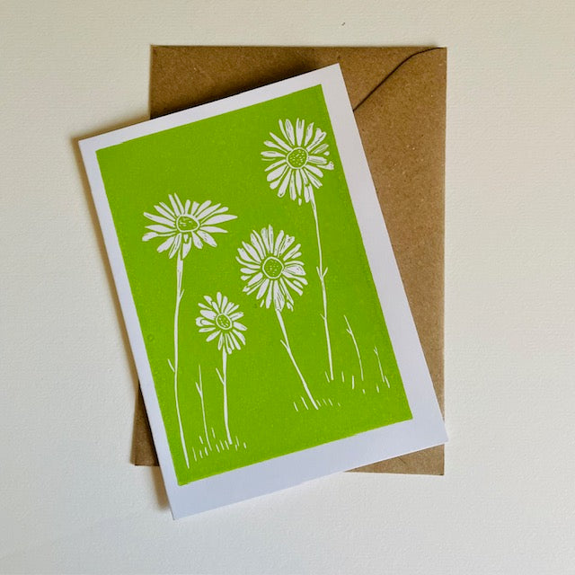 Green Flower Greeting Cards