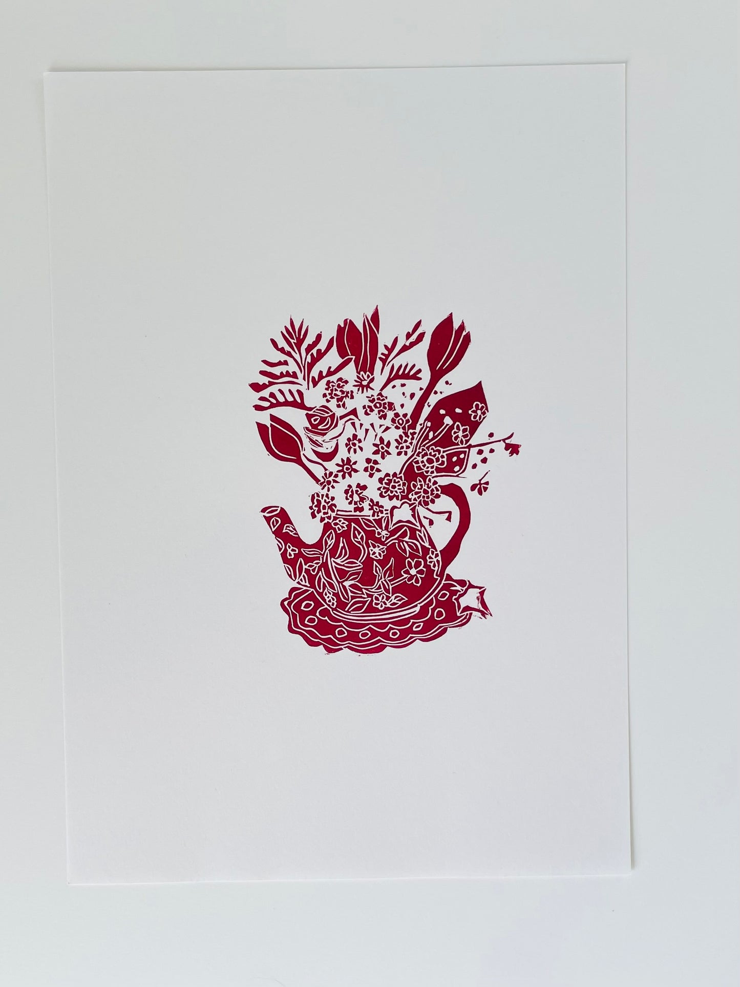 SSFDark Red Teapot flowers