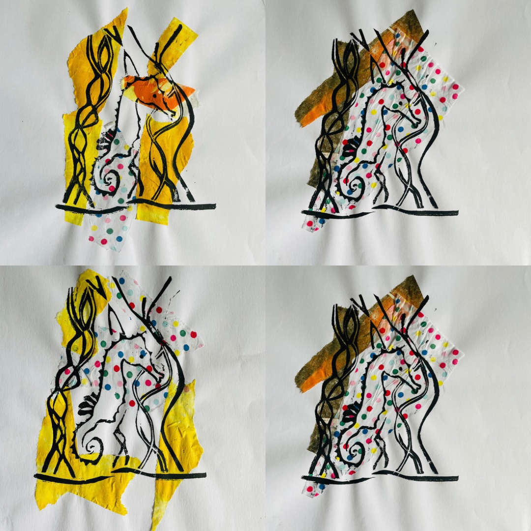 SSF Seahorse Chine Colle prints