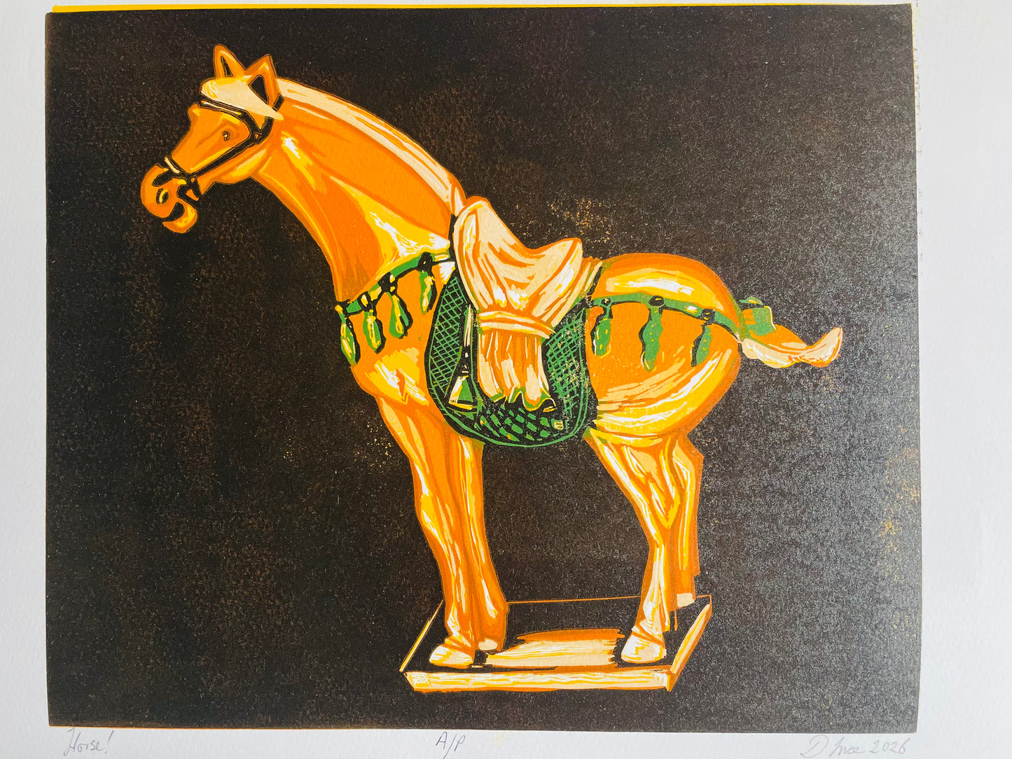 SSF Horse lino print