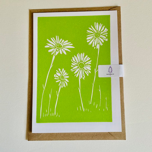 Green Flower Greeting Cards