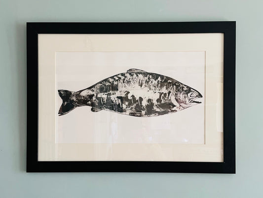Fish Salmon Collagraph