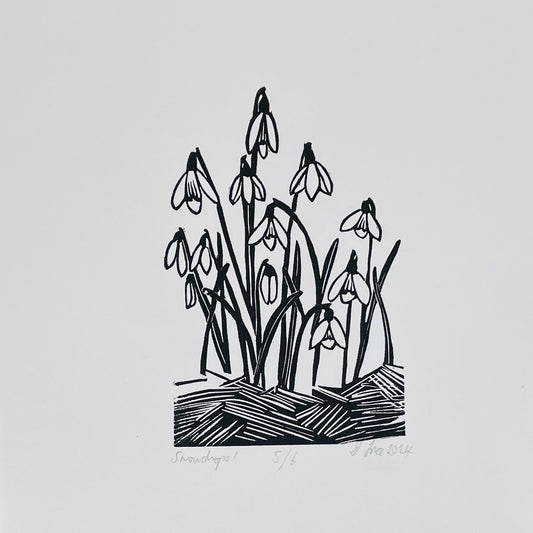 SSF Snowdrops in black print