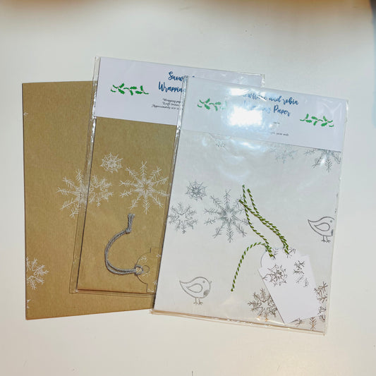SSF 3 x wrapping paper bundle lino printed