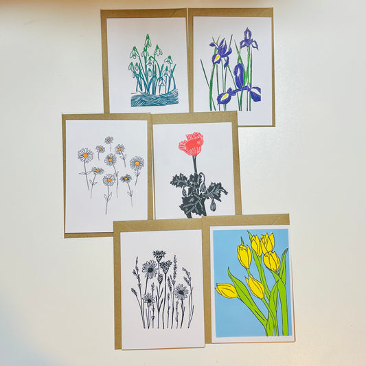 SSF 6 x card pack bundle cards flowers