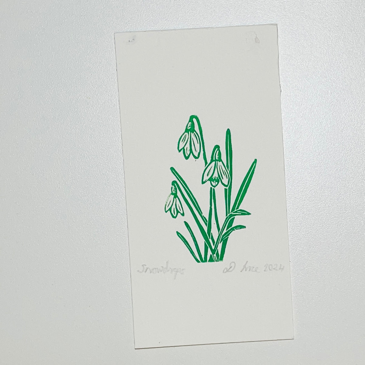 SSF Snowdrops in green MINI print