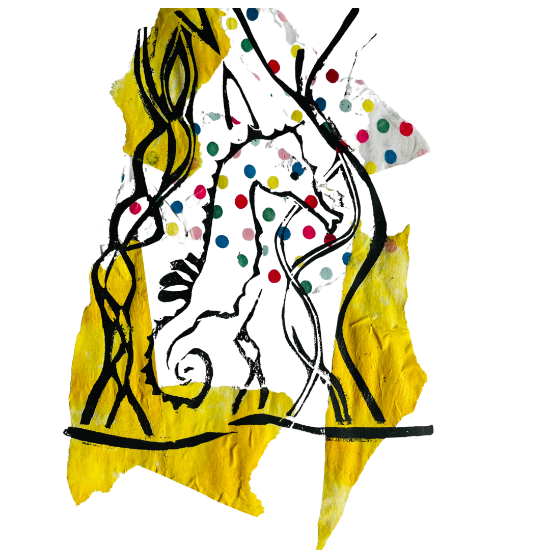 SSF Seahorse Chine Colle prints